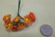 Декор для творчества Ноготки, цвет Оранжевый  (Цветок D-2см, Длина стебля 8см), в одном пучке -10шт
