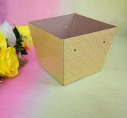 Коробка кашпо для цветов цв.Жёлтый, 12х12х15см