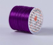 Эластичный резиновый шнур для браслетов/ бисероплетения 1мм, цв.Фиолетовый, 1м