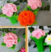 Букет тюльпанов с листьями-2 (Состоит из 2-ух форм), Силиконовая форма 3D