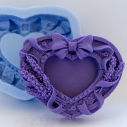 Любовное сердце с лавандой - силиконовая форма 2D