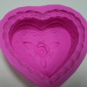 Сердце с розой - силиконовая форма 2D