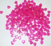 Акриловые бусины 8 мм в форме сердца (Тёмно - Розовые) - 20 шт.