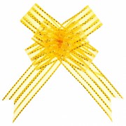Бант-бабочка, органза золотой горох на желтом