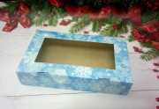Коробка для упаковки №20"Снежинки" (Размер 20х12х4см) - 1 шт.