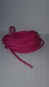 Плетенный кожаный шнур, цвет: Малиновый. 1 м.